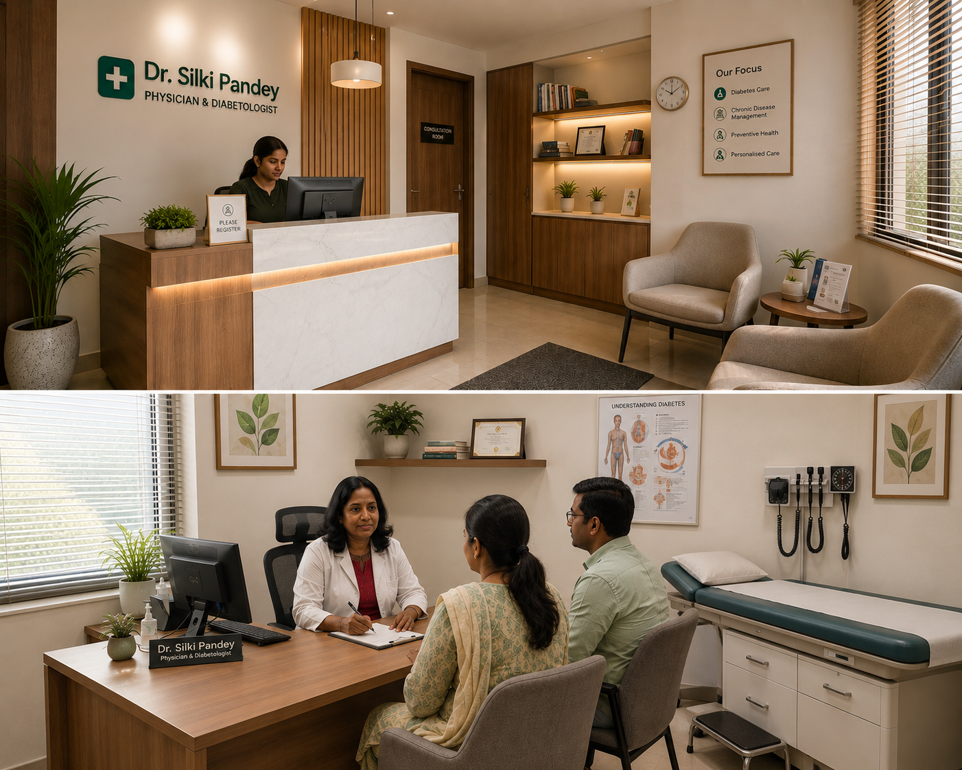 Clinic reception and consultation environment